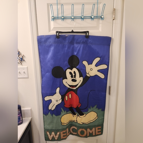 Welcome Mickey Mouse House Banner Flag Outdoor Disney 1998 27"X43" Blue - Picture 1 of 12